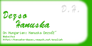 dezso hanuska business card